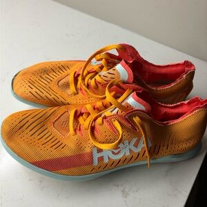 Hoka One One Orange with Red Accent Lightweight Running Sneakers